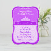 パープルプリンセスクラウンスパイラル誕生日 招待状 (スタンド正面)