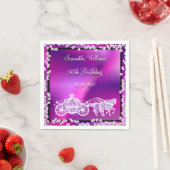 パープルプリンセスコーチ&ウマ50誕生日 スタンダードカクテルナプキン (インサイチュ)