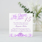 パープルプリンセスティアラキンセアニェラ招待状 招待状 (スタンド正面)