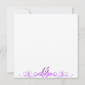 パープルプリンセスティアラキンセアニェラ招待状 招待状 (裏面)