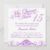 パープルプリンセスティアラキンセアニェラ招待状 招待状 (正面)