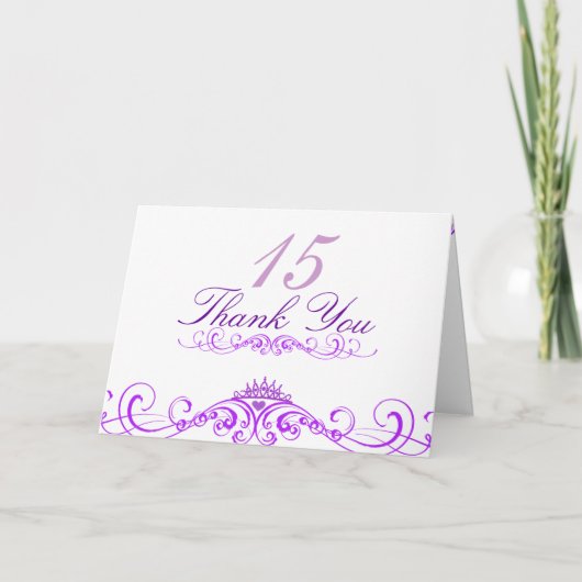 パープルプリンセスティアラサンキューカード サンキューカード (正面)