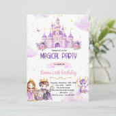 パープルプリンセスナイトの誕生日招待状 招待状 (スタンド正面)