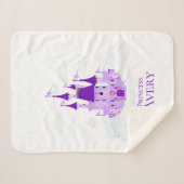 パープルプリンセスパーソナライズされた城ガーリー シェルパブランケット (正面(横))