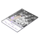 パープルプリンセスベビーシャワーゲストブック ノートブック (左側)