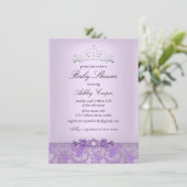 パープルプリンセスベビーシャワーティアラ 招待状 (スタンド正面)