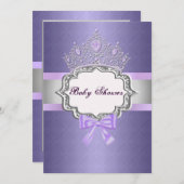 パープルプリンセスベビーシャワー招待状 招待状 (正面/裏面)