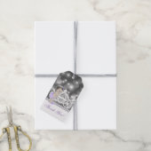 パープルプリンセスベビーシャワー ギフトタグ (より糸付き)