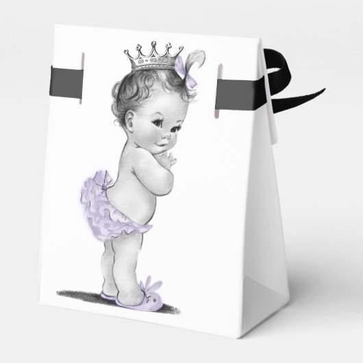 パープルプリンセスベビーシャワー フェイバーボックス (裏面サイド)
