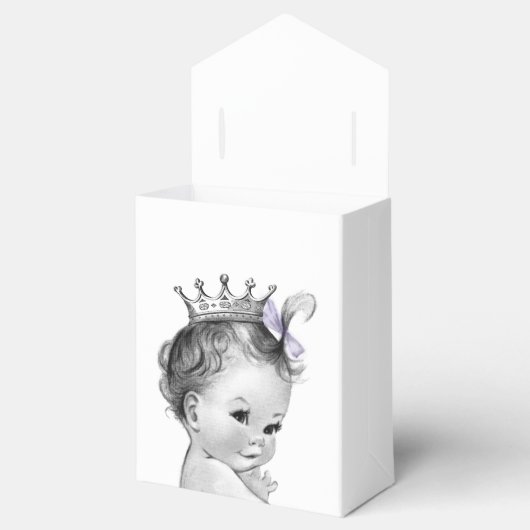 パープルプリンセスベビーシャワー フェイバーボックス (オープン)