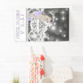 パープルプリンセスベビーシャワー 横断幕 (インサイチュ)