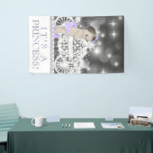 パープルプリンセスベビーシャワー 横断幕 (トレードショー)