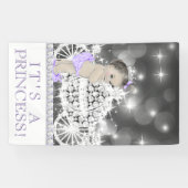 パープルプリンセスベビーシャワー 横断幕 (横)