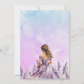 パープルプリンセス蝶誕生日招待状 招待状 (裏面)