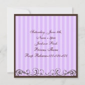 パープルプリンセス誕生日招待状 招待状 (裏面)