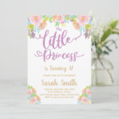 パープルプリンセス誕生日招待状 招待状 (スタンド正面)