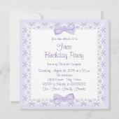 パープルプリンセス1st最初の誕生日招待状 招待状 (裏面)