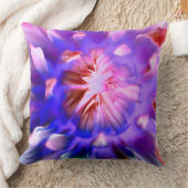 パープルプリントフローラ装飾用クッション クッション (ブランケット)