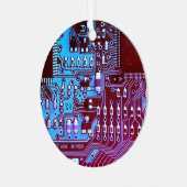 パープルプリント基板ギークPCBカスタム メタルオーナメント (正面左)