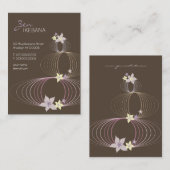 パープルプルメリアフランギパニフラワーシックいけばな禅 名刺 (正面/裏面)