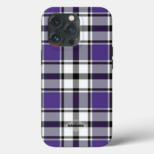パープルプレイドアイフォンケースHAMbWG Case-Mate iPhoneケース (裏面)