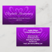 パープルプロフェッショナルマッサージセラピー名刺 名刺 (正面/裏面)