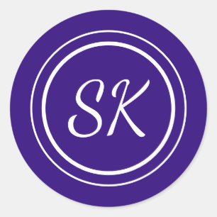 パープルプロフェッショナルモノグラムビジネス ラウンドシール