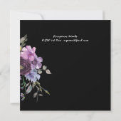 パープルプロミス ウェディング 招待状 モダン フラワー (裏面)