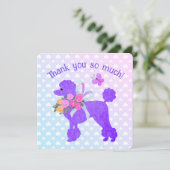 パープルプードルガールズパーソナライズされたサンキュー 招待状 (スタンド正面)