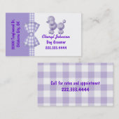 パープルプードルドッグトリマー名刺 名刺 (正面/裏面)