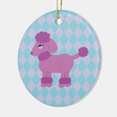 パープルプードル セラミックオーナメント (左)