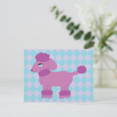 パープルプードル ポストカード (スタンド正面)