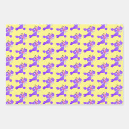 パープルプードル ラッピングペーパーシート