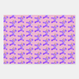 パープルプードル ラッピングペーパーシート