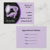 パープルヘアサロン名刺 予約カード (正面/裏面)