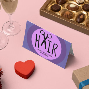 パープルヘアドライザーズ折畳みビジネスロイヤリティカード 名刺