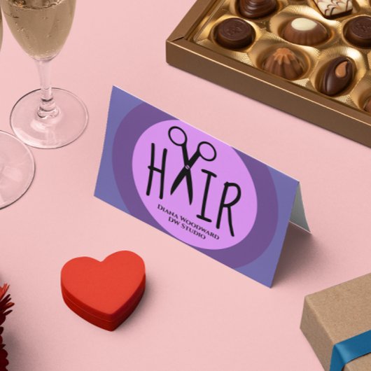 パープルヘアドライザーズ折畳みビジネスロイヤリティカード 名刺