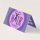 パープルヘアドライザーズ折畳みビジネスロイヤリティカード 名刺 (正面)