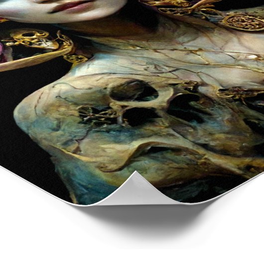 パープルヘアドレファンタジーアートポスター ポスター (角)