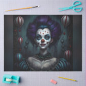 パープルヘアハロウィーンピエロデクページ紙 薄葉紙 (クラフト)