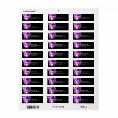 パープルヘアバタフライレディ差出人住所ラベル2 ラベル (フルシート)