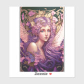 パープルヘアフェアリーエンジェルファンタジーアート シール