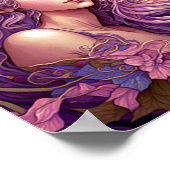 パープルヘアフェアリーエンジェルファンタジーアート ポスター (角)