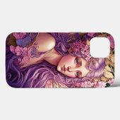 パープルヘアフェアリーエンジェルファンタジーアート Case-Mate iPhoneケース (裏面 (横))