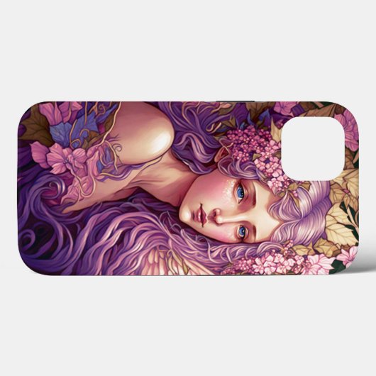 パープルヘアフェアリーエンジェルファンタジーアート Case-Mate iPhoneケース (裏面 (横))