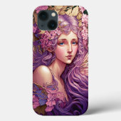 パープルヘアフェアリーエンジェルファンタジーアート Case-Mate iPhoneケース (裏面)