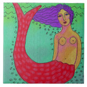 パープルヘア抽象芸術デジタ絵画ル タイル (正面)