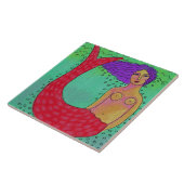 パープルヘア抽象芸術デジタ絵画ル タイル (側面)