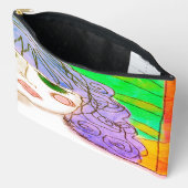 パープルヘア抽象芸術 アクセサリーポーチ (見開き)