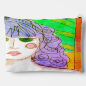 パープルヘア抽象芸術 アクセサリーポーチ (裏面)